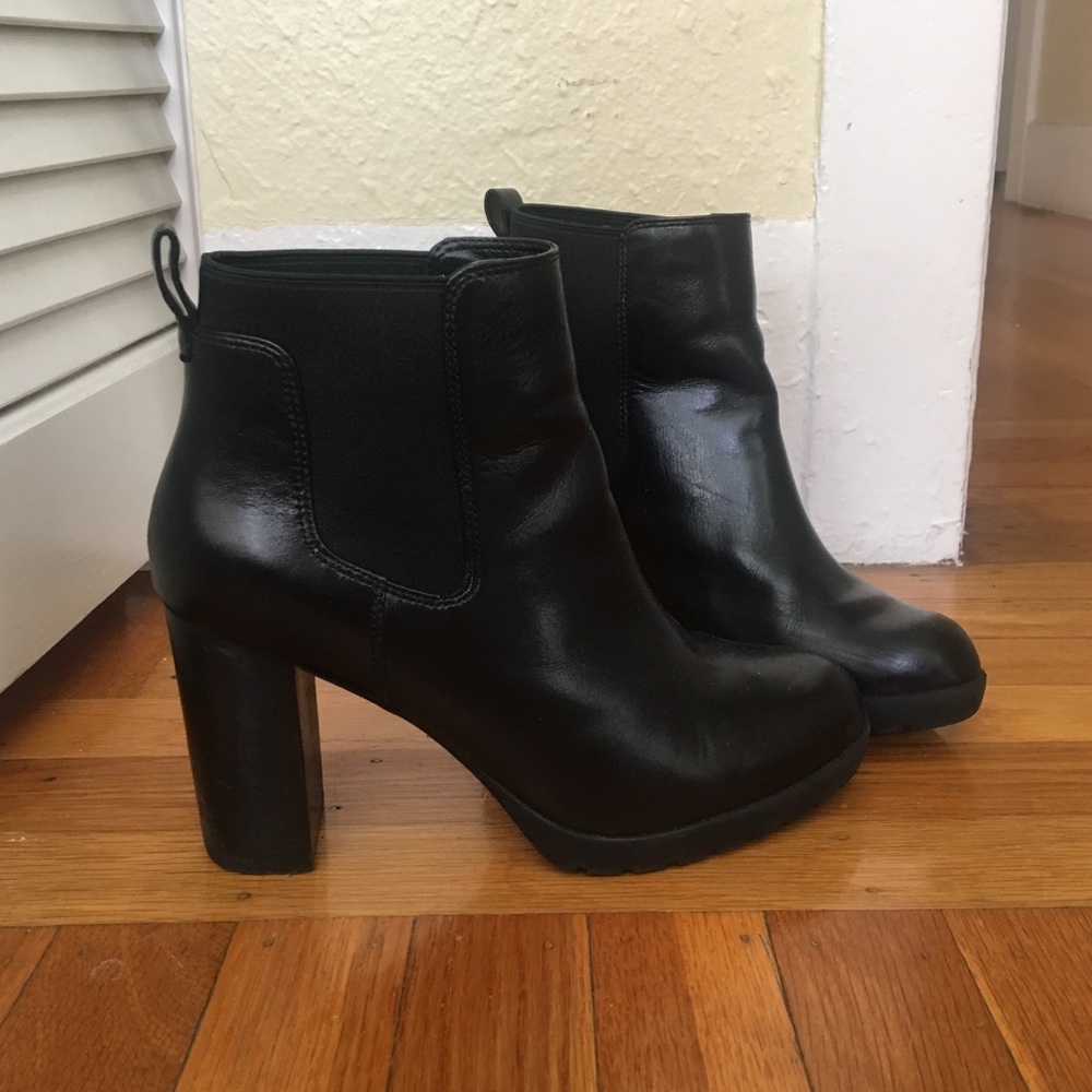 Clarks Heeled Leather Booties 8